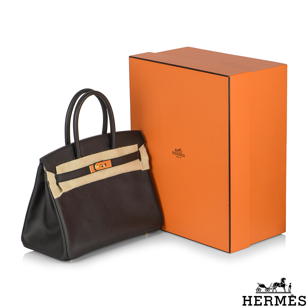 Hermes Birkin 30 Bag CC47 Chocolate Epsom GHW